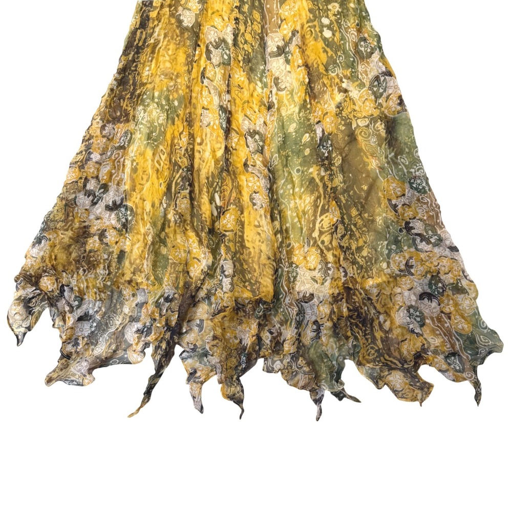 NWT Vtg Caché 100% Silk Beaded Halter Dress Whimsigoth Fairycore Asymmetric 4 - Picture 3 of 9